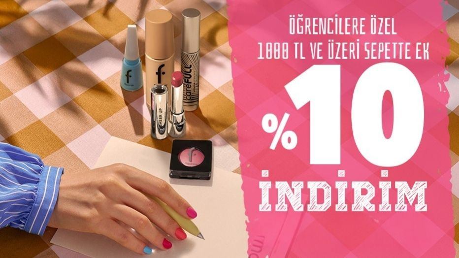 Flormar'dan Öğrencilere Özel Tüm İndirimlere EK SEPETTE %10 İNDİRİM