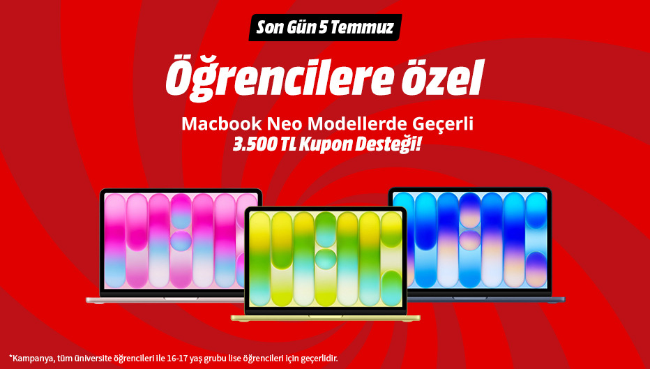 MacBook Neo Modellerde Geçerli 3.500 TL Kupon Desteği!