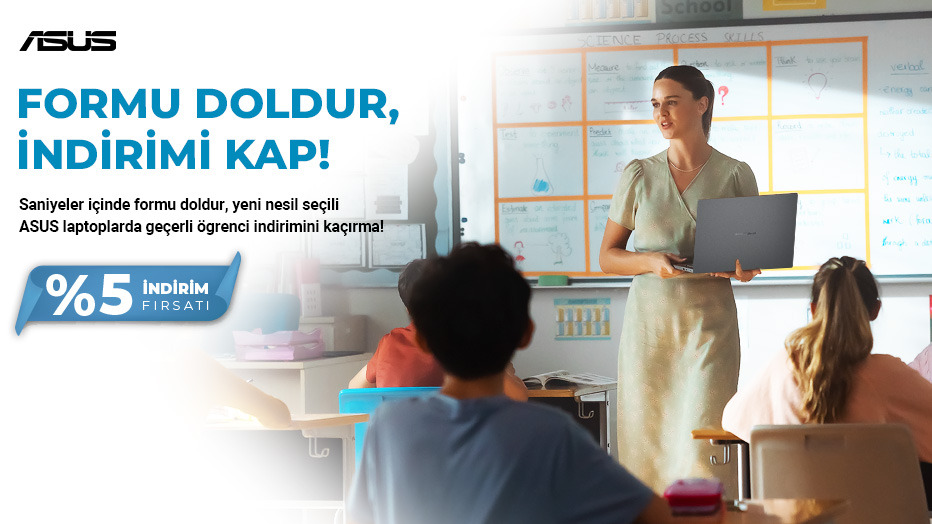 Öğrencilere ve Eğitim Çalışanlarına Özel Seçili ASUS Dizüstü Bilgisayarlarda %5 İndirim! - ASUS öğrenci fırsatı