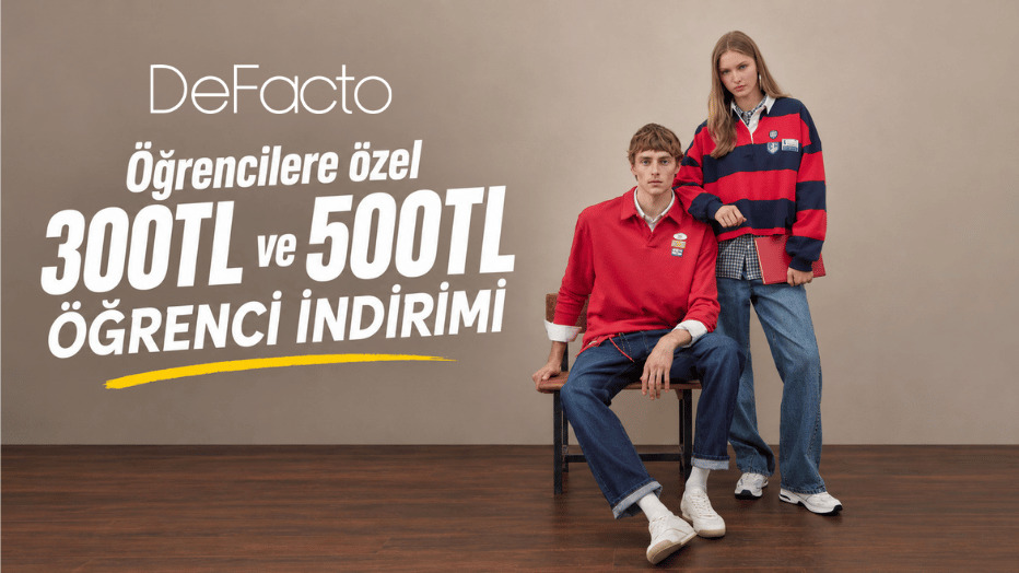 Defacto'dan 300TL ve 500TL Öğrenci İndirimi! - Defacto öğrenci fırsatı