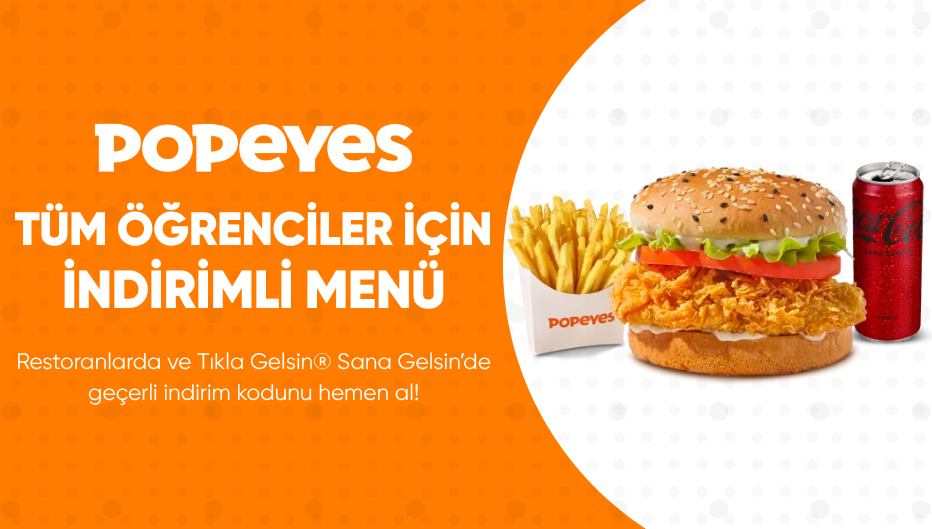 Popeyes®'tan Tüm Öğrencilere İndirimli Menü!